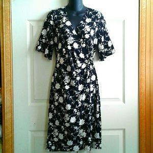 Floral Faux Wrap Dress